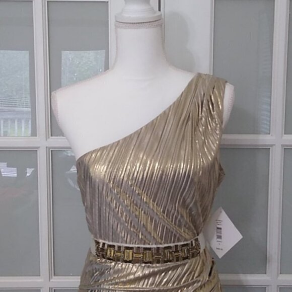 NEW Mark & James Badgley Mischka Metallic Dress - Picture 4 of 16